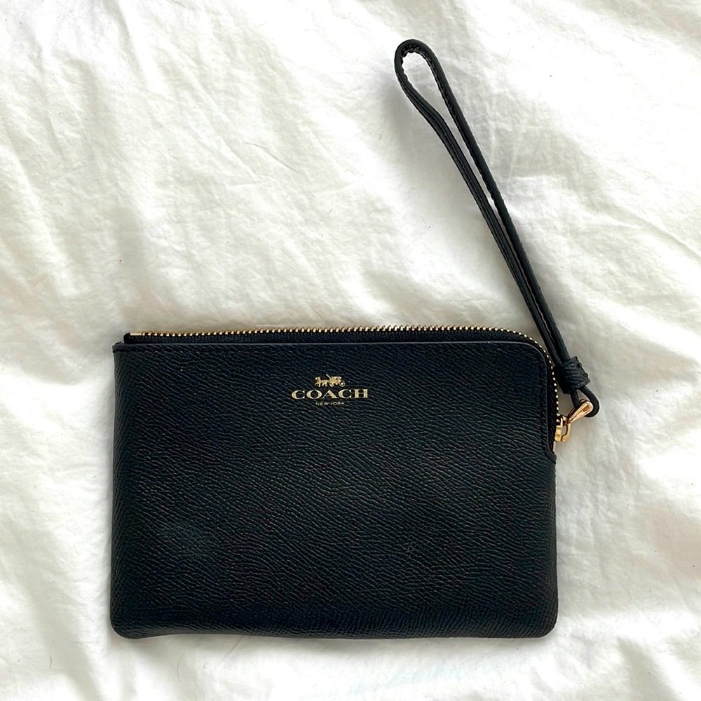 Classic Black Coach Wristlet